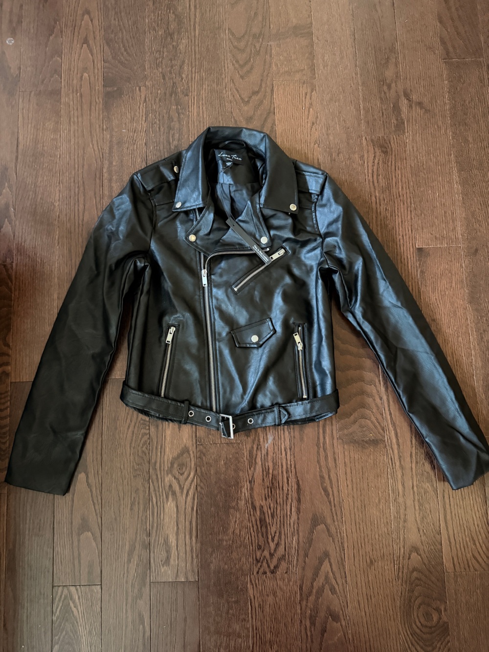 Love Tree Black Faux Leather Moto Jacket